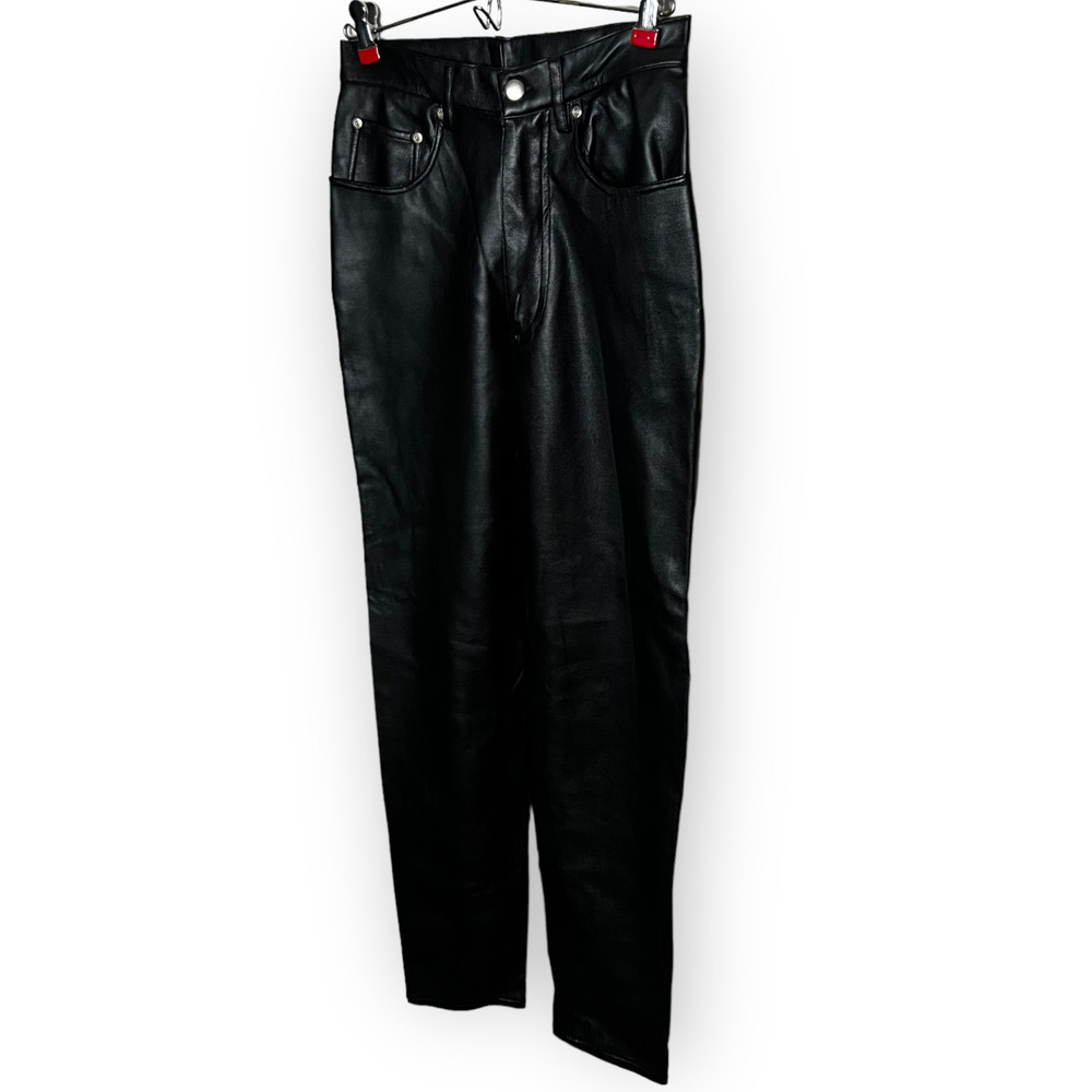 BB Dakota Vintage 90's Junior's Black Faux Leather High Waist Pants Size 5/6 - Picture 12 of 12